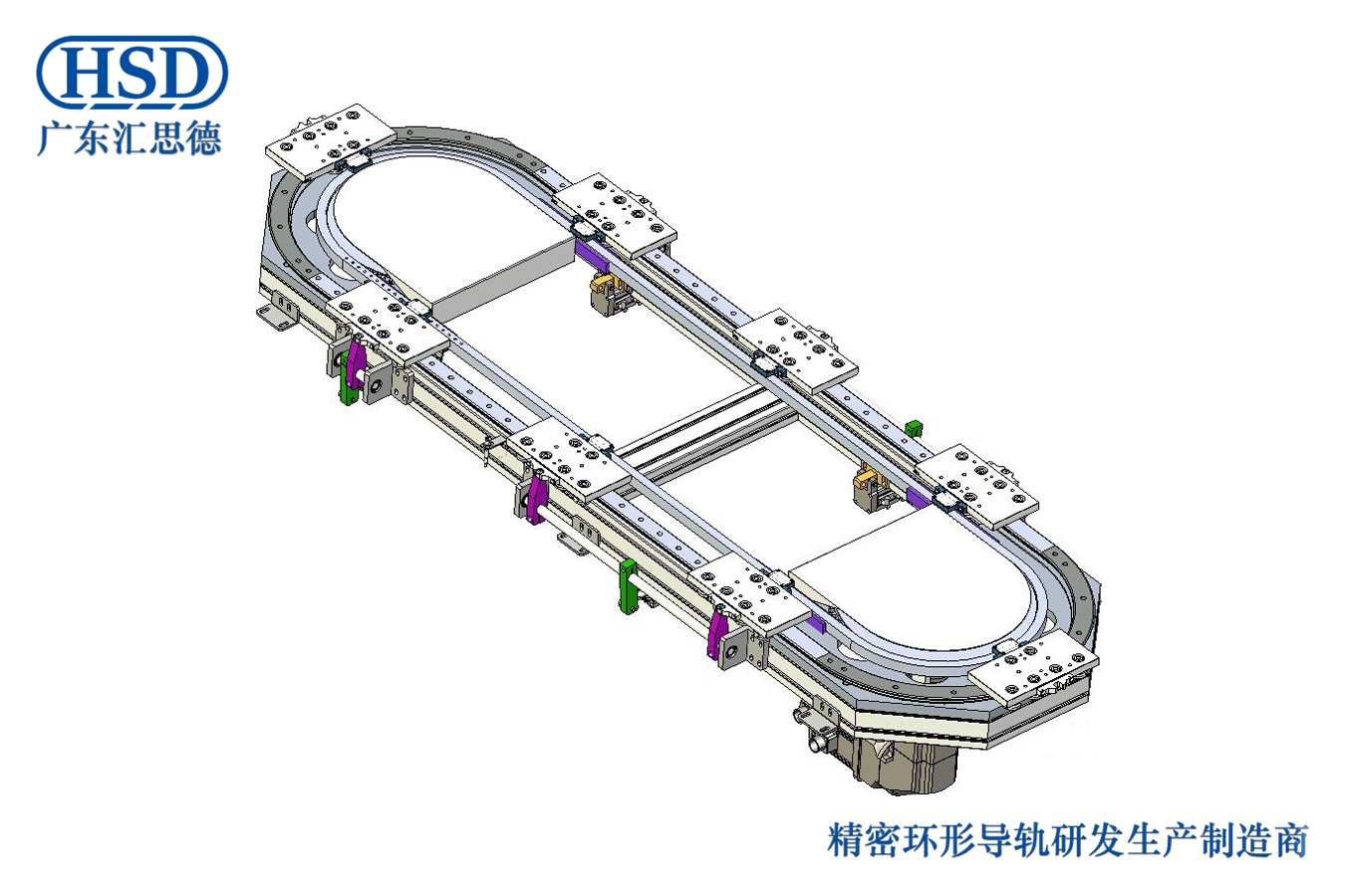 中载环形导轨输送线椭圆型材链条循环线模型(图2)