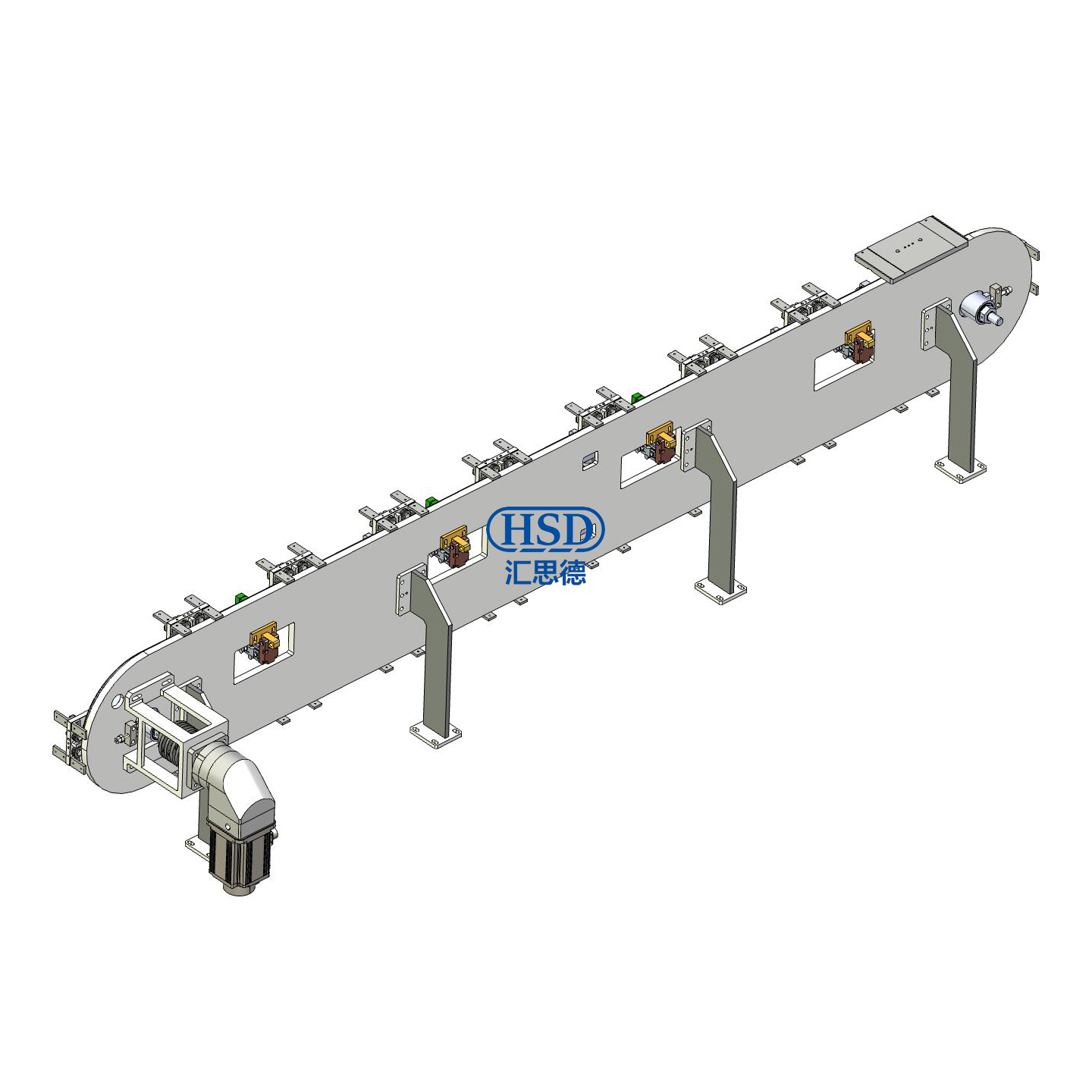 立式环形导轨输送线18工位8定位单轨循环线模型